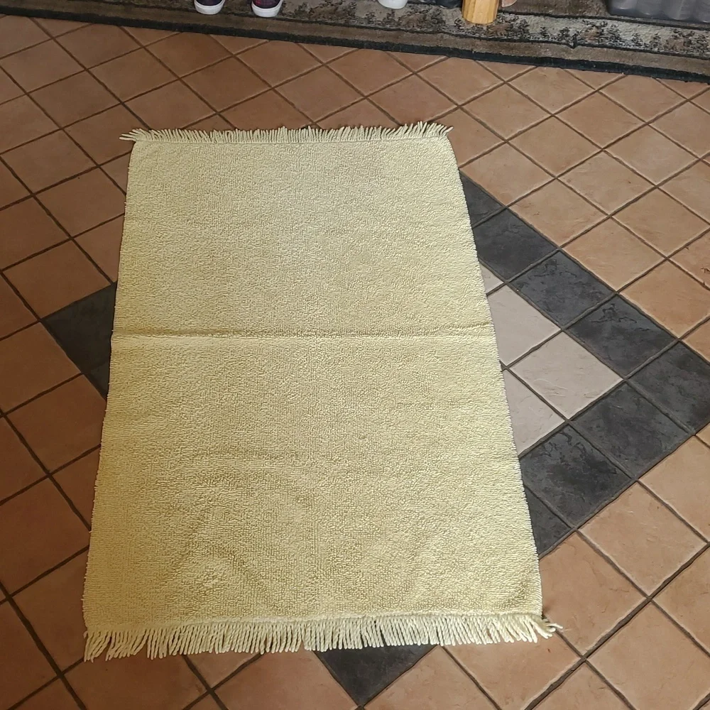 Vintage Yellow Chenille Textured 27.5